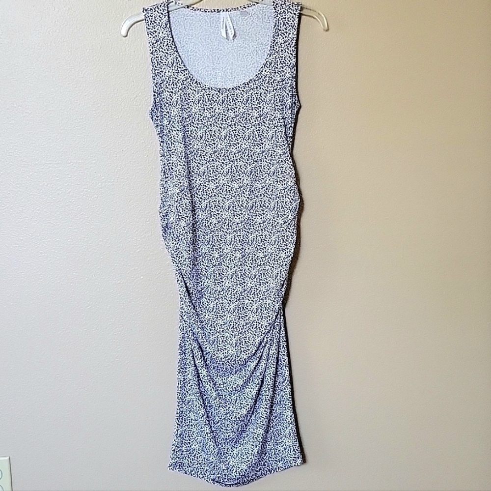 Seraphine Womens Maternity Leopard Print Stretchy Ruched Bodycon Dress - Size 4